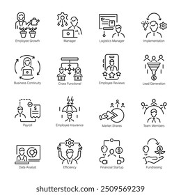 Último paquete de Personas Corporativas Iconos Lineales 

