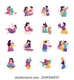 Latest Pack of Diwali Celebration Flat Illustrations 


