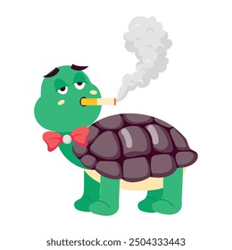 Último paquete de dibujos animados de tortuga linda de estilo plano

