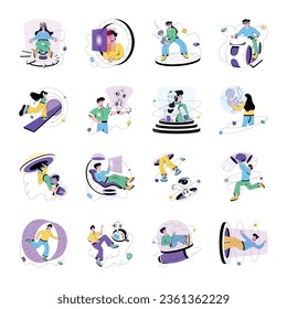 Latest Pack of Future Technology Flat Illustrations

