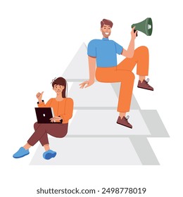 Último paquete de Ilustraciones de personajes planos de compañeros de equipo 

