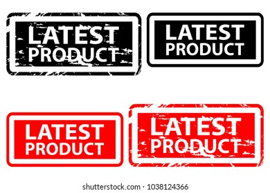 Latest product - rubber stamp - vector - black and red