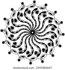 Latest round mandala illustration featuring intricate florals pattern