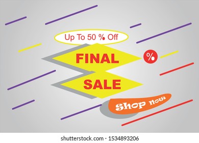 The latest sales banner with special offers up to 50% to 60% discounts