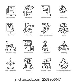 Latest Set of Customer Assistance Line Icons 

