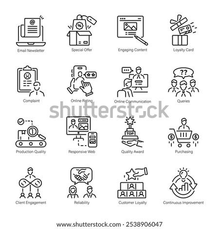 Latest Set of Customer Assistance Line Icons 

