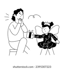 Latest sketchy illustration of mother surprise 