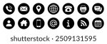 Latest Social media network and contact us icon set 2024. Phone call, Email, Address, Globe, Mobile, fax, chat, calendar, at, home, telephone, profile icons collection