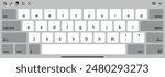 Latest Technology Light Mode Keyboard - Isolated White Keypad Interface with English QWERTY Alphabet. Apple iPhone, iPad keypad template
