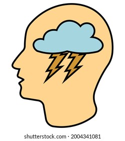 Icono de la tormenta de ideas más reciente y Trending sobre fondo gris para web y móvil.