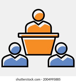 Latest and Trending meeting icon on grey background for web and mobile.