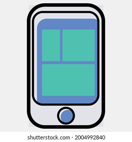 Latest and Trending mobile icon on grey background for web and mobile.
