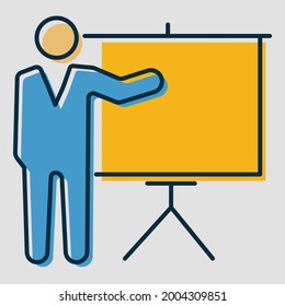 Latest and Trending presentation icon on grey background for web and mobile.

