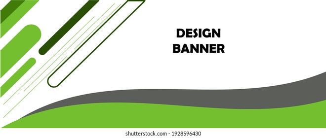 el último diseño de banner de estilo vectorial. Verde y gris en color. adecuado para miniaturas, fondos de pantalla, decoración, sitios web, edición
