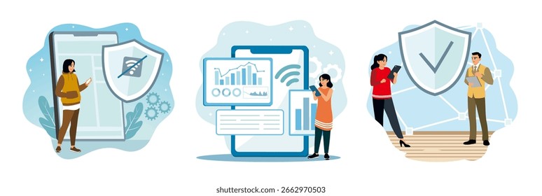 A mais recente tecnologia de aplicativos de site com rápido carregamento offline service worker caching. Conceito tecnológico de aplicação avançada na Internet. Aplicação digital, blockchain, rede de computadores P2P, aplicativo web.