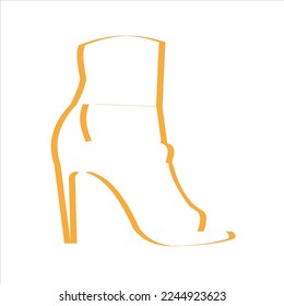 Latest women's shoes cone heels vector logo design