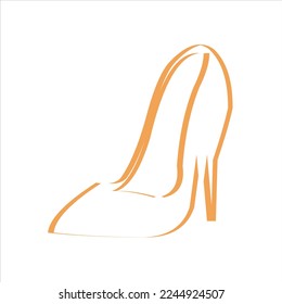 Latest women's shoes cone heels vector logo design