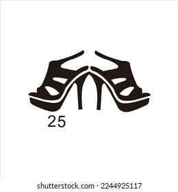 Latest women's shoes cone heels vector logo design