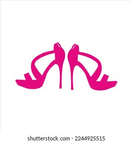 Latest women's shoes cone heels vector logo design