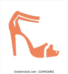 Latest women's shoes cone heels vector logo design