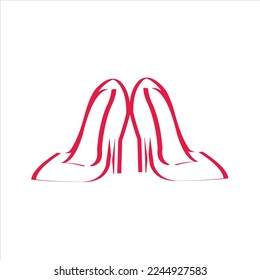 Latest women's shoes cone heels vector logo design