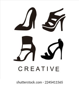 Latest women's shoes vector logo design