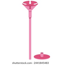 Latex balloon stick holder and base vector cartoon illustration isolated on a white background.