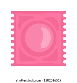 Latex condom icon. Flat illustration of latex condom vector icon for web design