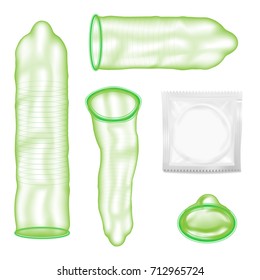 Latex Condoms Vector. Aids Protection. Contraceptive method Concept. Isolated On Transparent Background Illustration

