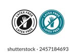 latex free icon badge. Non Latex material product gloves seal emblem. For information sign