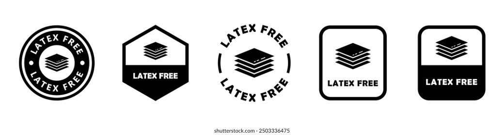 Latex Free - set of vector signs for product packaging.