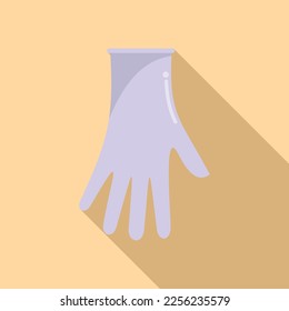 Latex glove icon flat vector. Surgical clean. Care safety