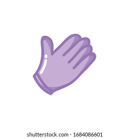 icono de doodle de guantes de látex, ilustración vectorial