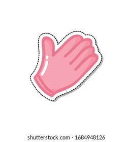 Latex-Handschuhe-Doodle-Symbol, Vektorillustration