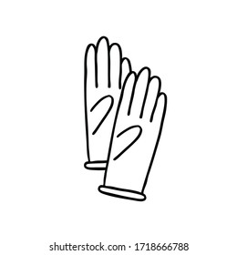 latex gloves doodle icon, vector illustration