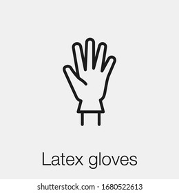 latex gloves icon vector. Linear style sign for mobile concept and web design. latex gloves symbol illustration. Pixel vector graphics - Vector.