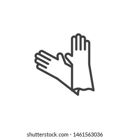 Latex gloves line icon. linear style sign for mobile concept and web design. Protective rubber gloves outline vector icon. Symbol, logo illustration. Vector graphics