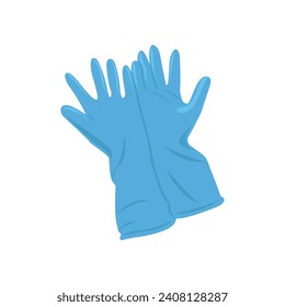 Guantes de látex como símbolo de protección contra virus y bacterias. Icono de precaución. Diseño plano de ilustración vectorial. 