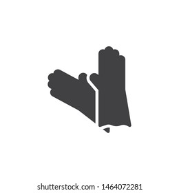 Latex gloves vector icon. filled flat sign for mobile concept and web design. Protective rubber gloves glyph icon. Symbol, logo illustration. Vector graphics