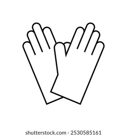 Latex hand gloves line icon. Simple outline style. Medical, cleaning, rubber, surgeon, chemical, safety protective concept. Vector illustration isolated on white background. 