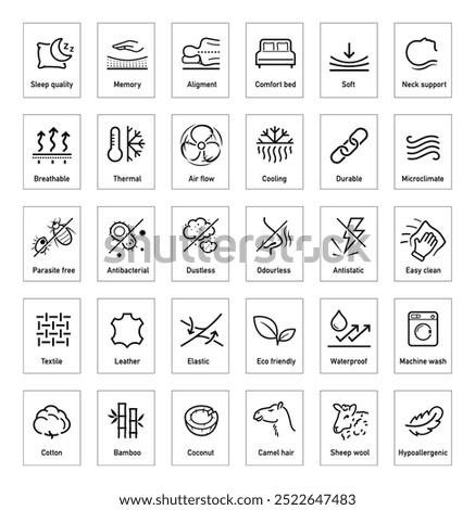 Latex material icon set. The outline icons are well scalable and editable. Contrasting elements are good for different backgrounds. EPS10.	