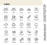 Latex mattress icon set. The outline icons are well scalable and editable. Contrasting elements are good for different backgrounds. EPS10.	