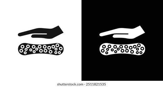Latex mattress material icon Flat fill set collection