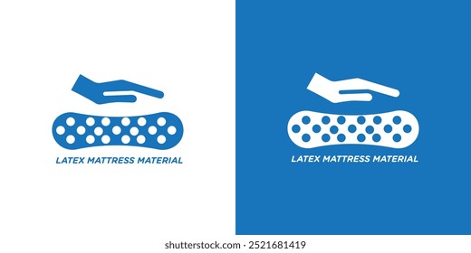 Latex mattress material icon Flat vector set outline