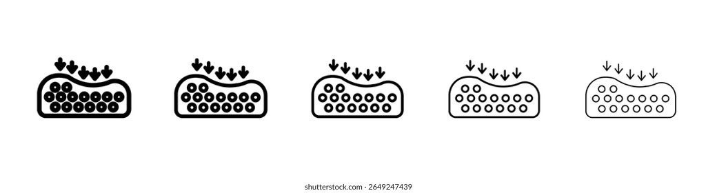 Latex mattress material icon thin line outline set or collection