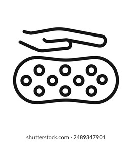 Latex mattress material icon Vector symbol or sign set collection in black and white outline