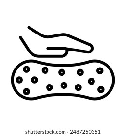 Marca lineal del logotipo del material del colchón del látex en blanco y negro