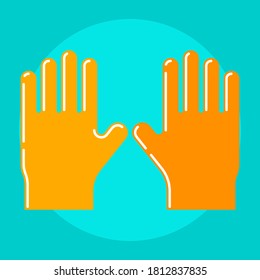 latex medical gloves flat vector icon