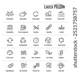 Latex pillow icon set. The outline icons are well scalable and editable. Contrasting elements are good for different backgrounds. EPS10.	