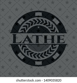 Lathe dark emblem. Vector Illustration. Detailed.